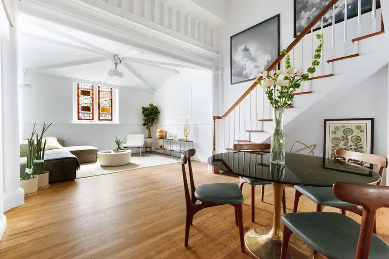 $1M Carroll Gardens condo mixes historic church details with mid-century vibes