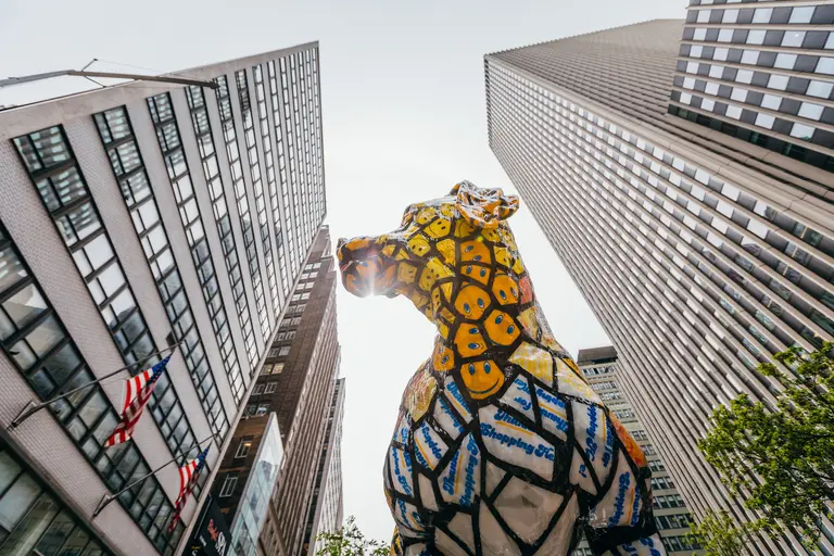 Huge hound sculptures made of recycled materials take over Midtown