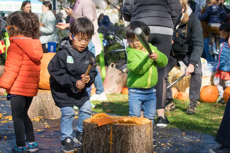Smash and smush your old pumpkins into compost at Hudson River Park