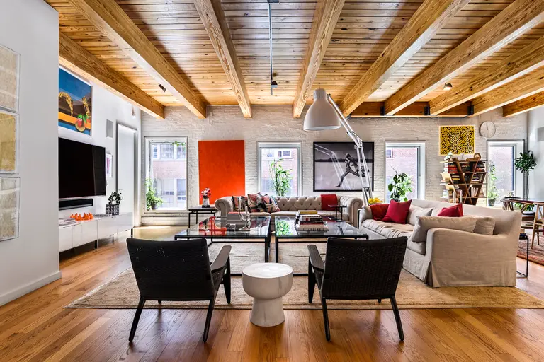 Rent this Little Italy loft with original timber beamed ceilings and cast iron columns for $15K/month