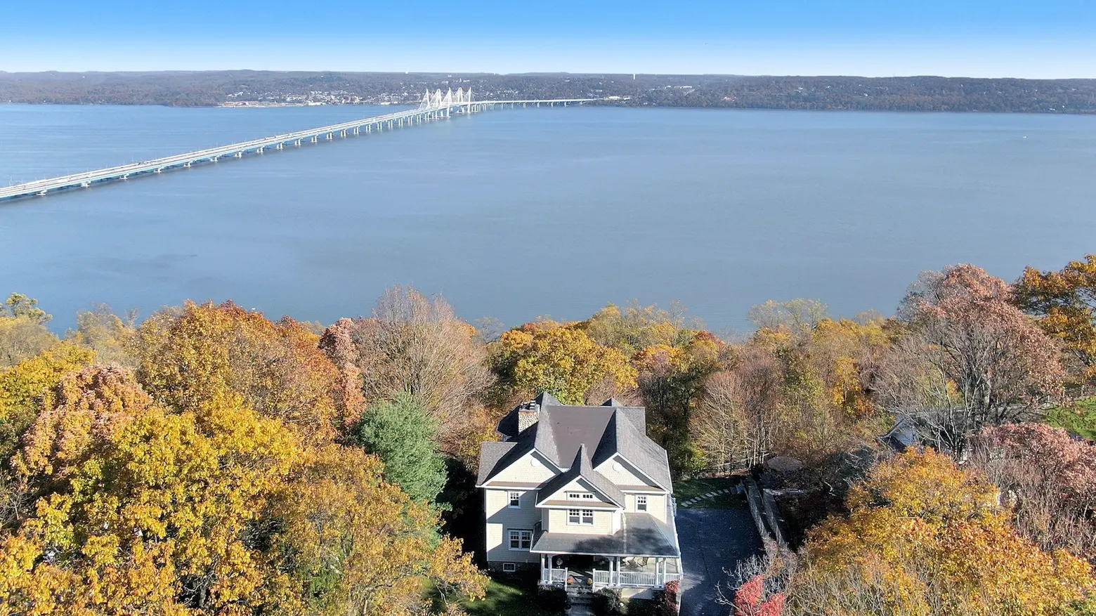 $1.7M cliffside Colonial in Nyack has a two-story watchtower facing the Hudson River