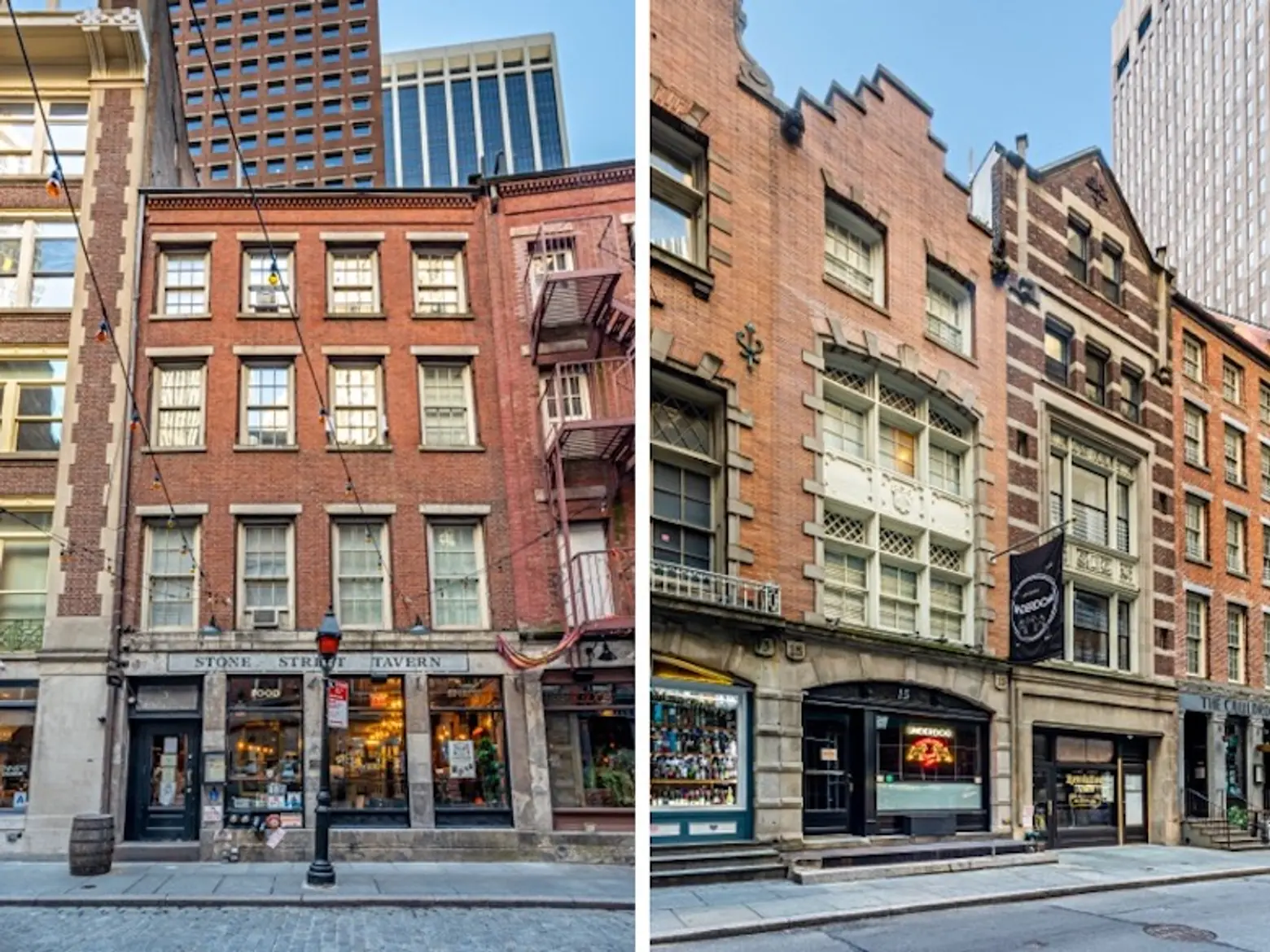 Three mixed-use buildings on historic Stone Street in FiDi ask $20.8M
