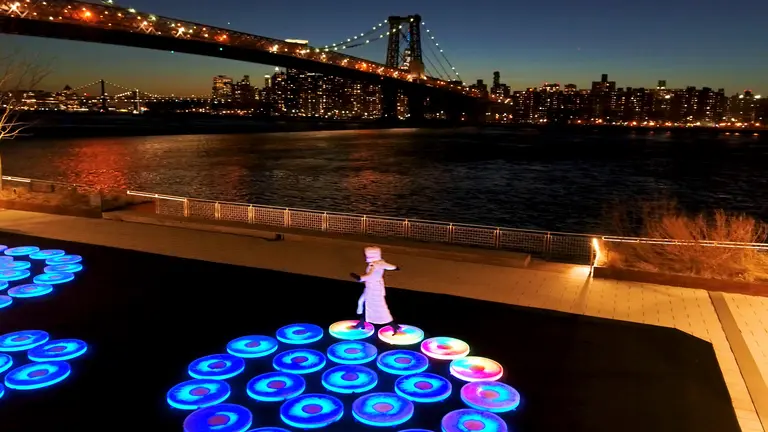 Domino Park unveils interactive art display that lights up when stepped on