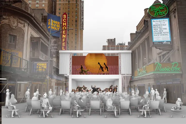 Design concept transforms shipping containers into outdoor stages for NYC