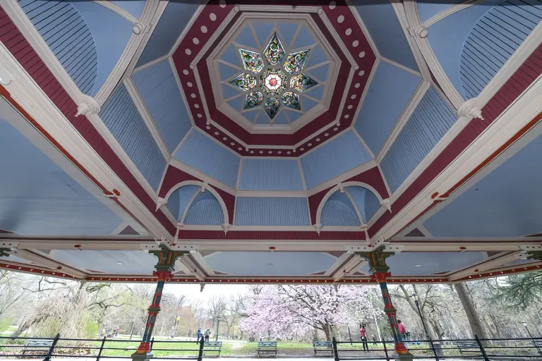 Prospect Park’s colorful Concert Grove Pavilion with star-shaped stained-glass skylight reopens