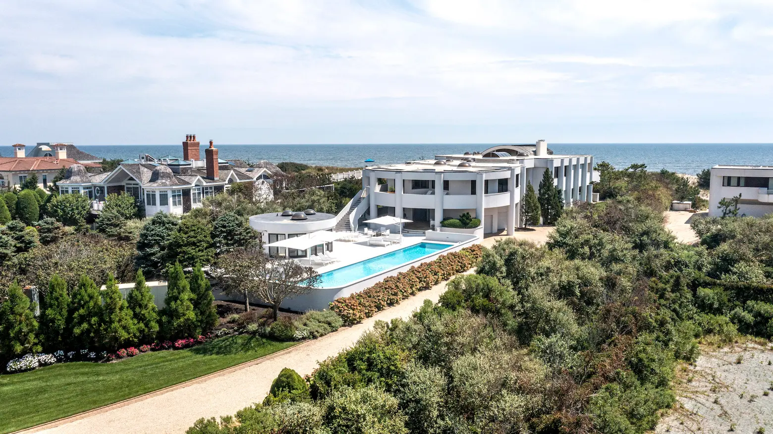 Catch some cool Miami vibes at this beachfront mansion in Quogue, asking $19.8M