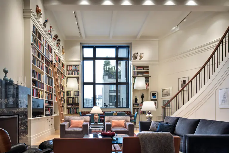 On the Upper West Side, a former artist’s loft is now a grand $4.8M duplex with library walls