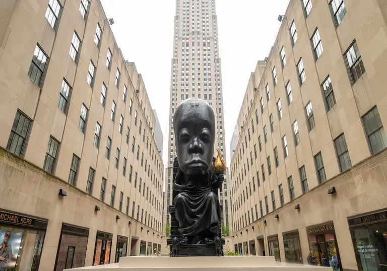 25-foot tall sculpture designed by Sanford Biggers takes over Rockefeller Center