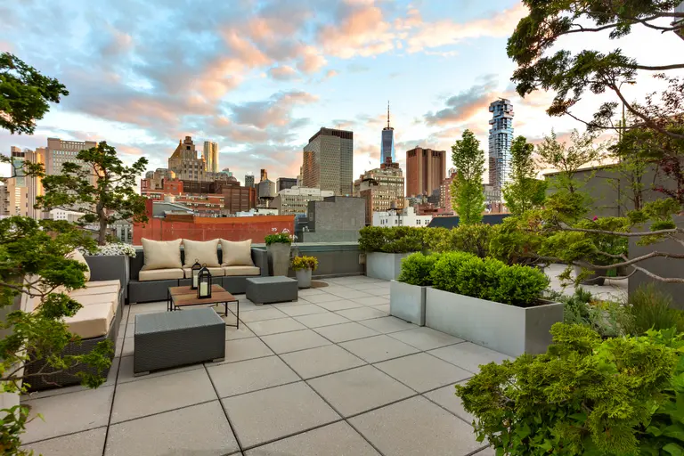 There’s a landscaped outdoor oasis at this $7.5M penthouse loft in Nolita