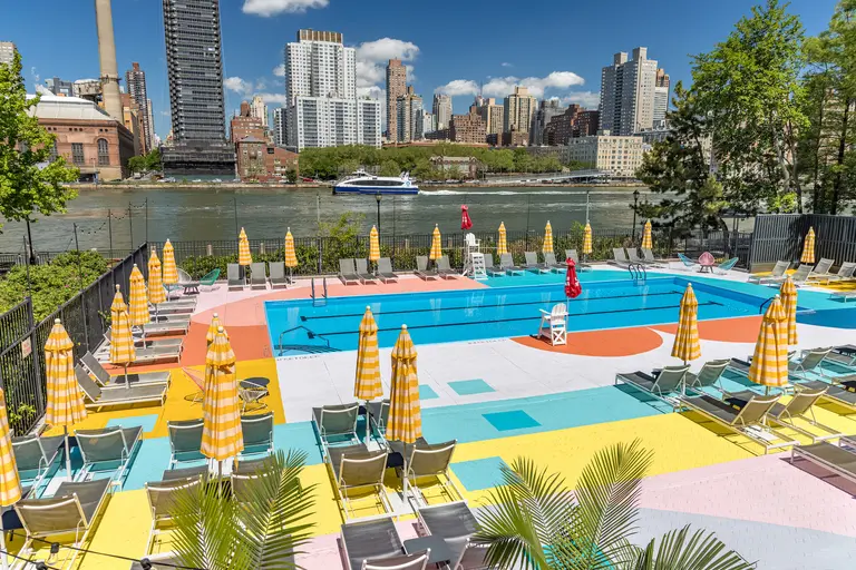 A new technicolor mural is unveiled at Roosevelt Island’s annual ‘Pop-Up Pool Party’