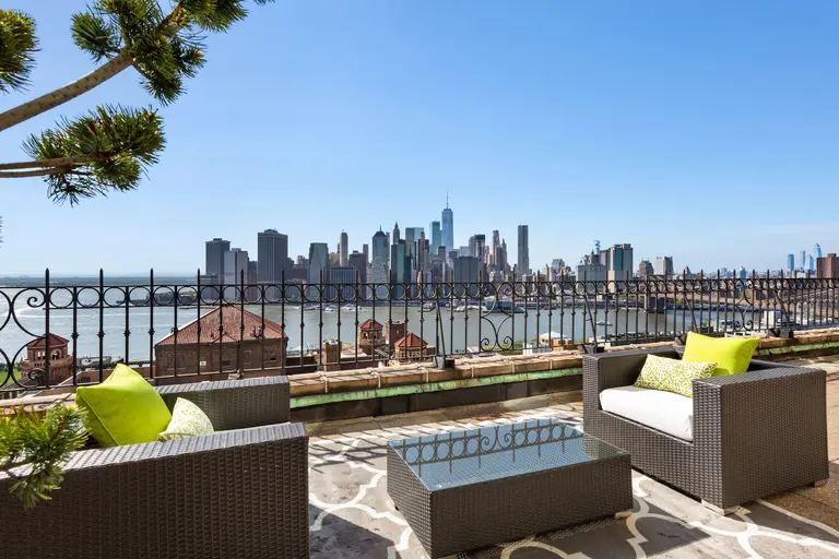 Get full skyline views from the 57-foot-long terrace at this $2.75M Brooklyn Heights condo