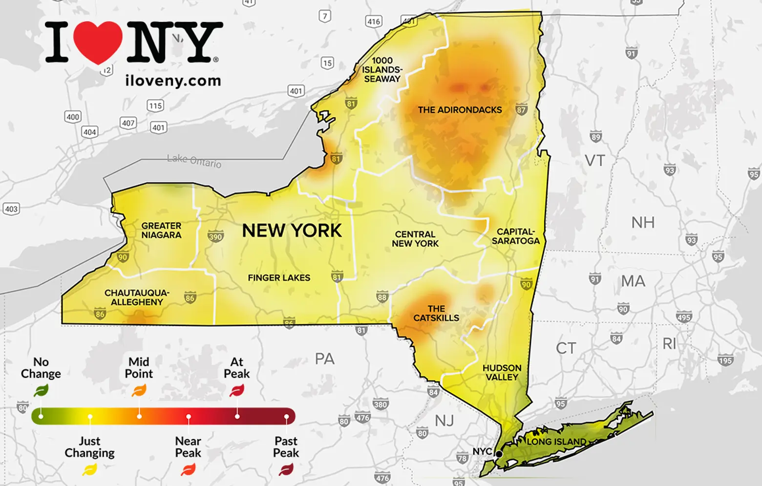 New York’s official fall foliage map is here!