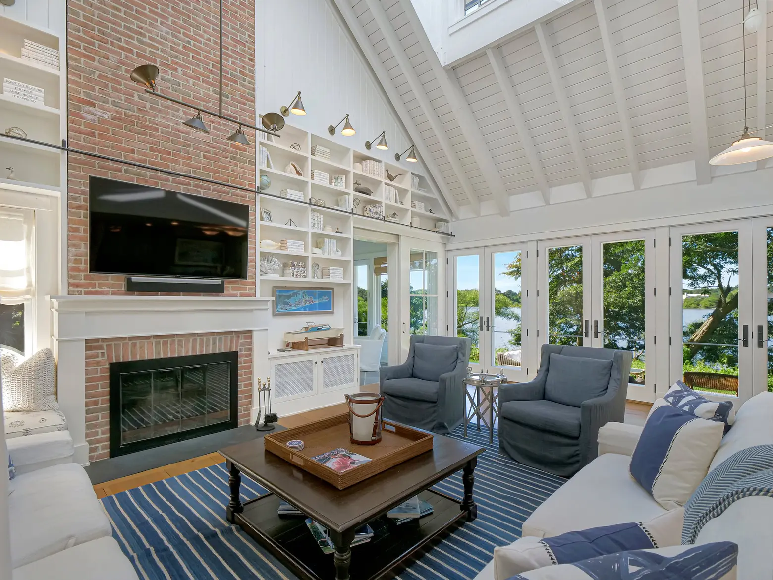$5.95M pond-front home in Sagaponack nails the nautical-farmhouse look