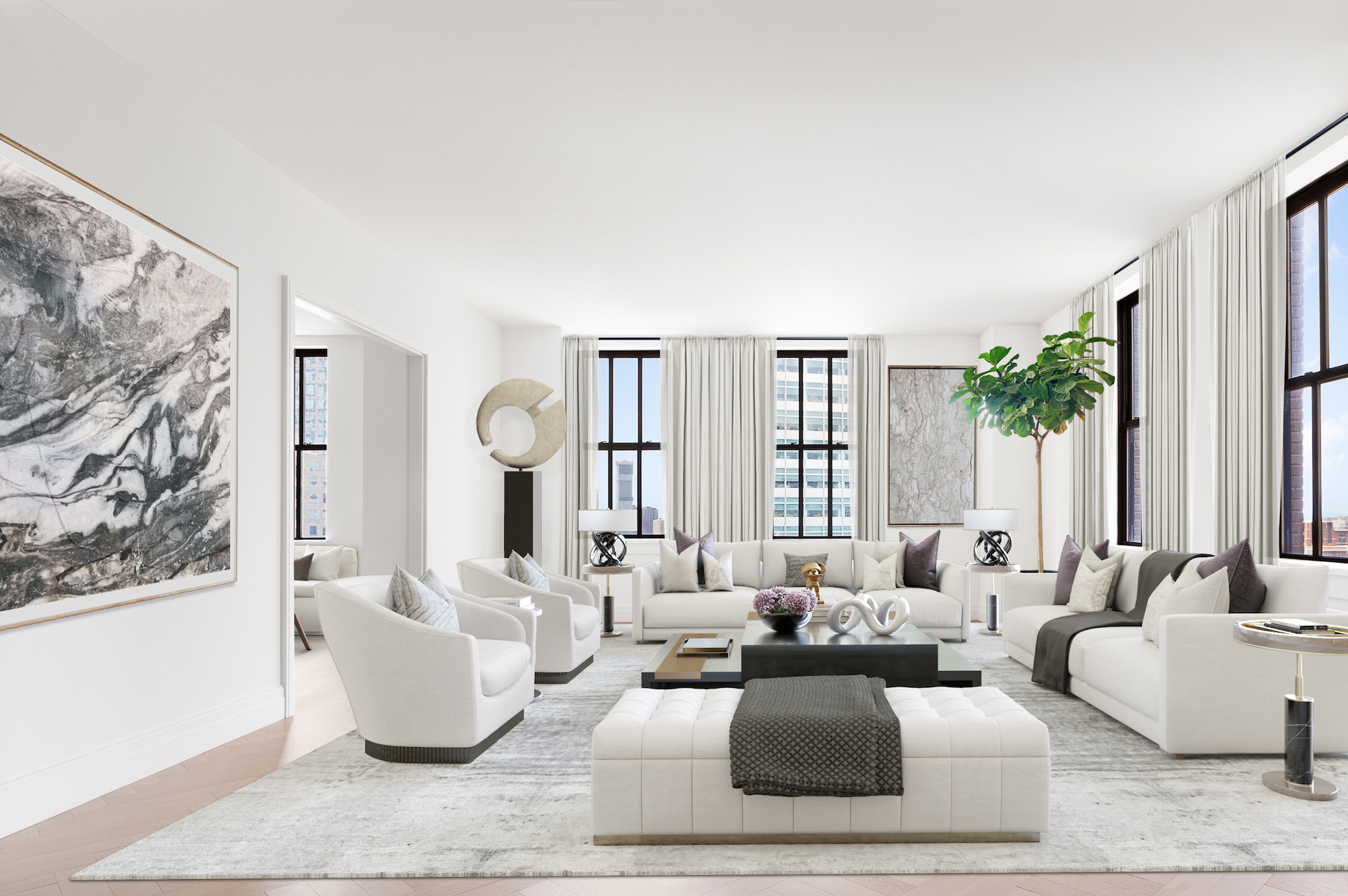 This grand four-bedroom Tribeca condo in the world's first Art 