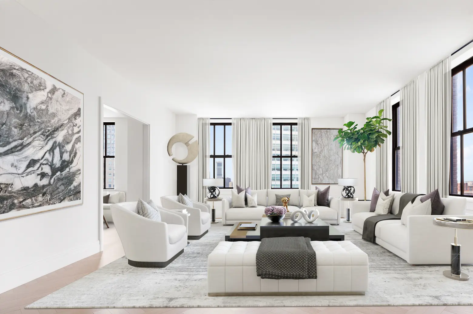 This grand four-bedroom Tribeca condo in the world’s first Art Deco skyscraper asks $8.8M