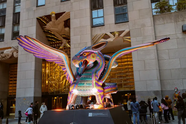 See the Mexican folk-art sculptures on display around Rockefeller Center for Day of the Dead