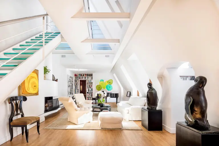 This unique $7M Dakota penthouse has an octagonal cupola and floating glass staircase