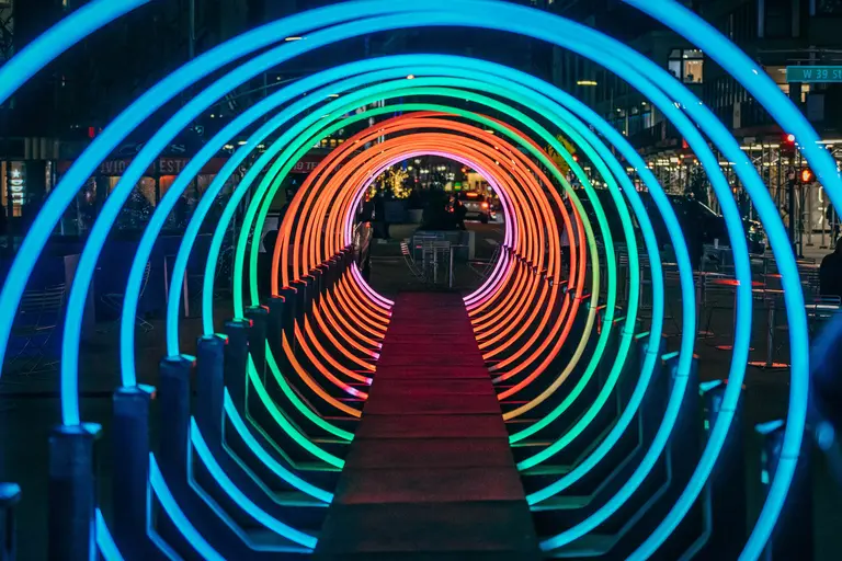 New art exhibit lets you walk through a glowing tunnel in the Garment District