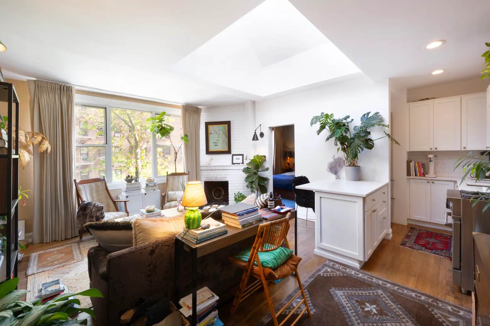 In the West Village, a cozy co-op with a huge skylight and wood-burning fireplace asks $1.15M