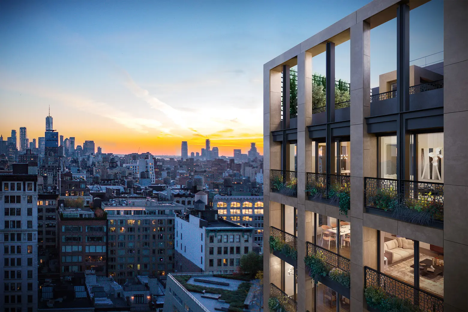 See inside NYC’s new luxury condo Flatiron House, where gardens bloom into apartments