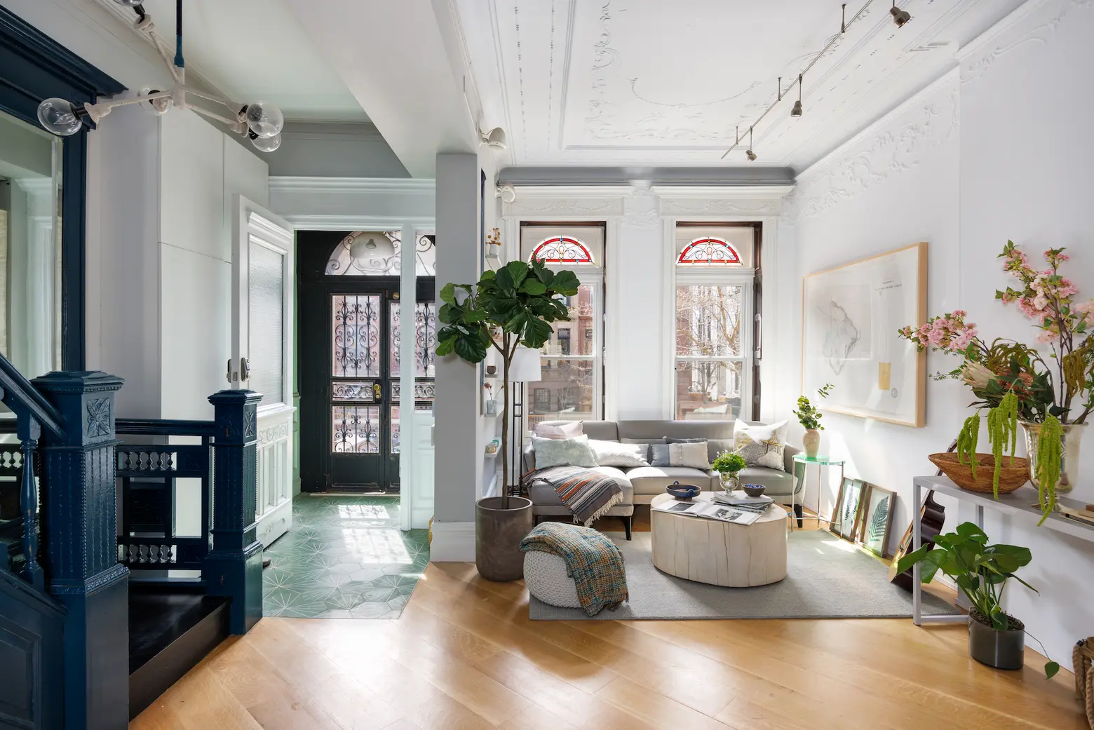 Prospect Heights brownstone with an Elizabeth Roberts renovation and terraced garden asks $4.5M