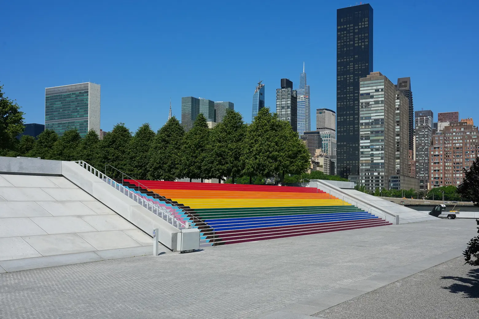New York’s largest Pride flag returns to Roosevelt Island’s Four Freedoms Park
