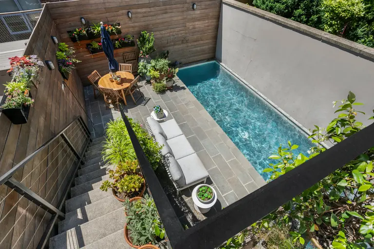 This $7.5M Kips Bay townhouse has a private saltwater lap pool in the backyard