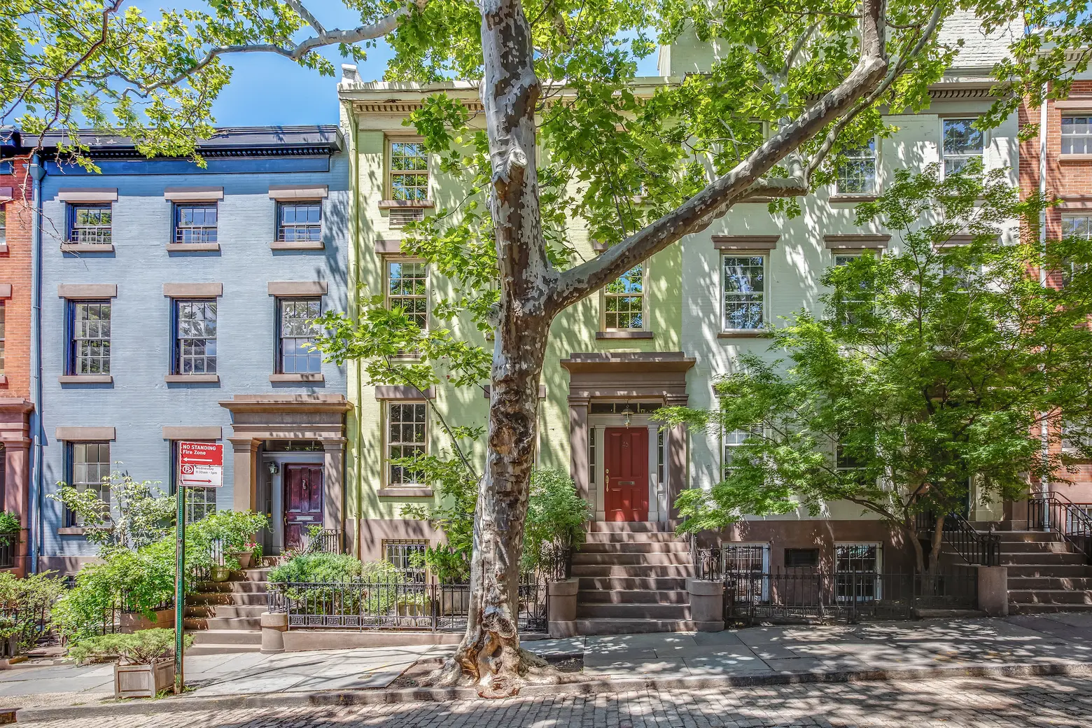 On a colorful cobblestone block in Brooklyn Heights, a Greek Revival townhouse asks $4.9M