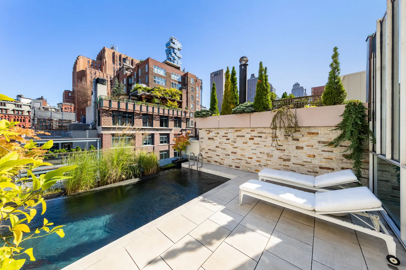 $40M brick-and-limestone townhouse in Tribeca has six floors topped by a rooftop pool