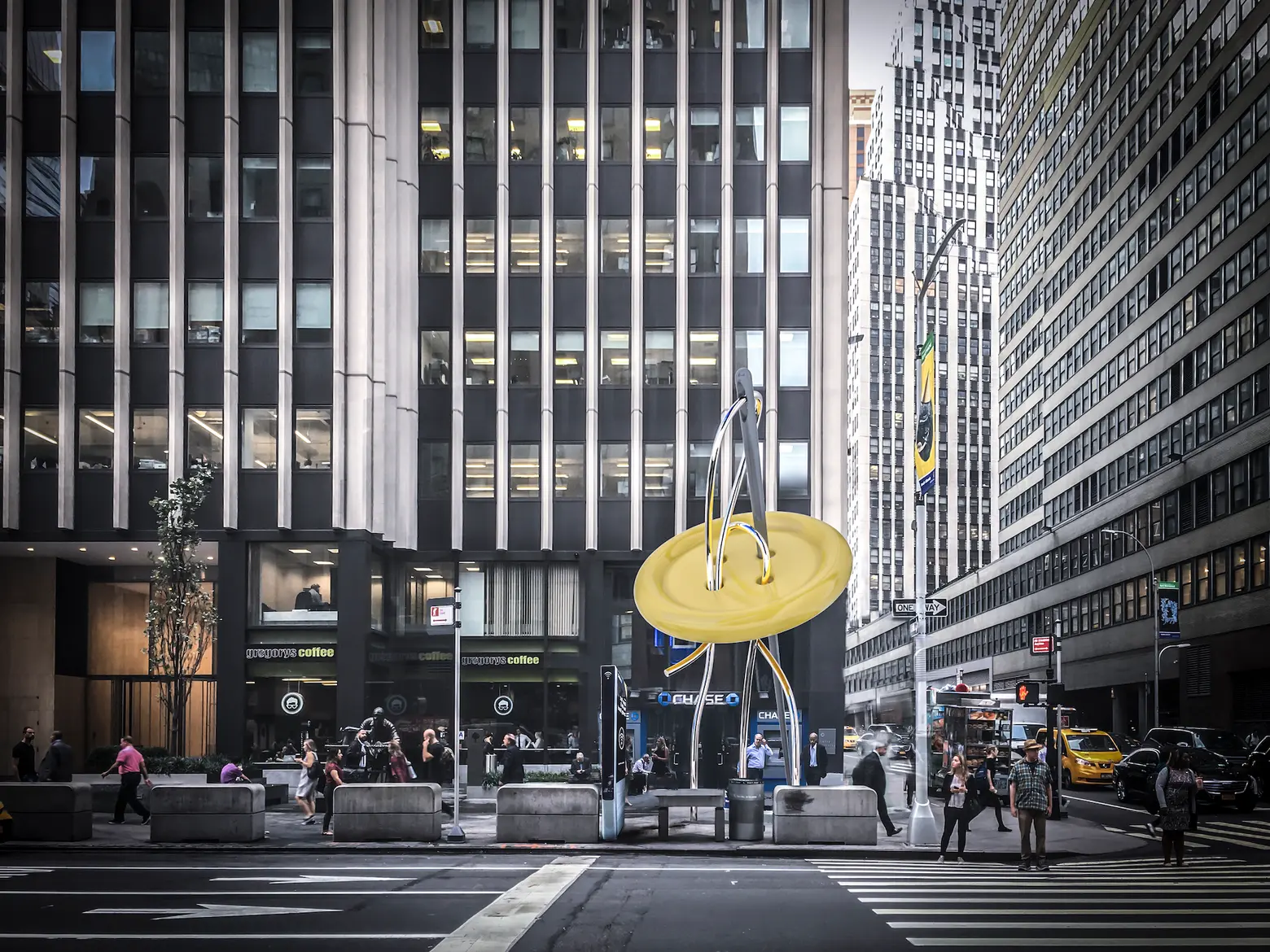 The Garment District’s iconic button & needle kiosk will be redesigned