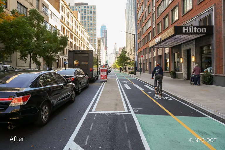 Two-way bike lane opens on Downtown Brooklyn’s chaotic Schermerhorn Street