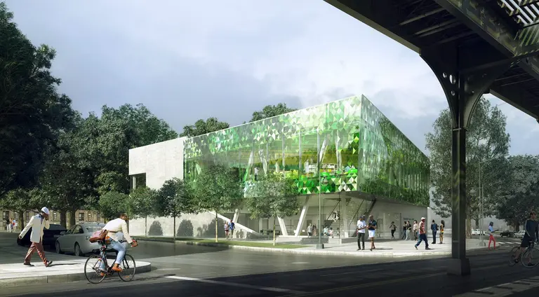Snøhetta-designed Bronx library features a green glass facade inspired by trees