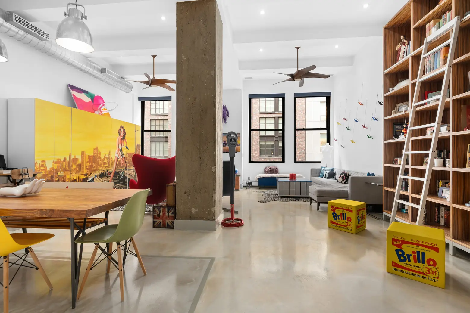 This $950K Midtown co-op has the colorful, creative look of a classic Manhattan loft