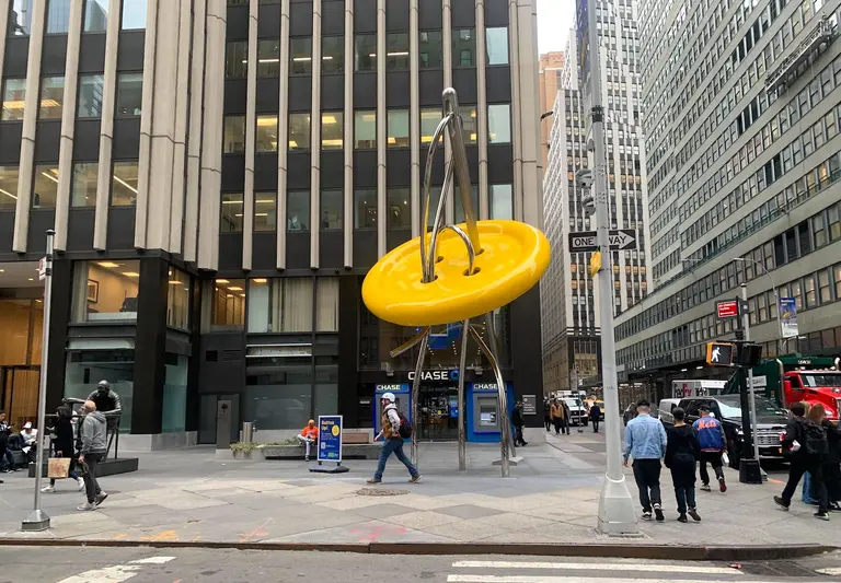 See the Garment District’s new Big Button sculpture