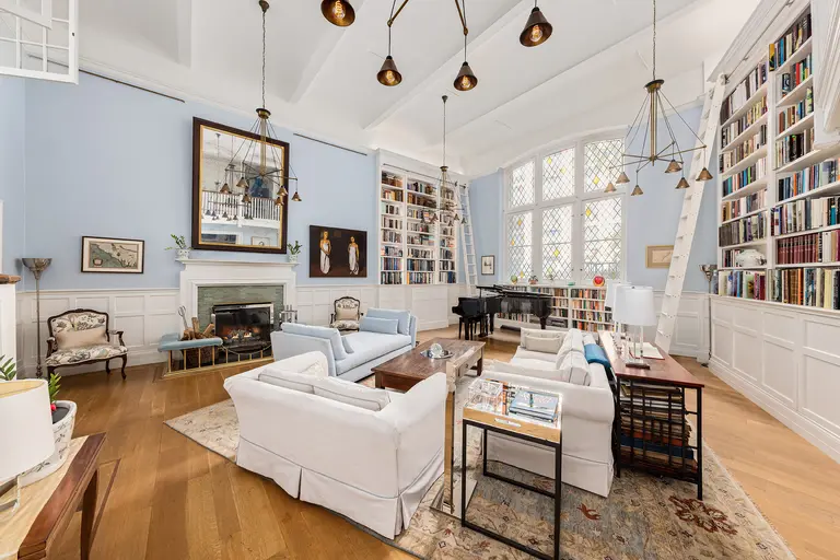 In an UWS studio building, $4.4M co-op has original stained glass and 17-foot ceilings