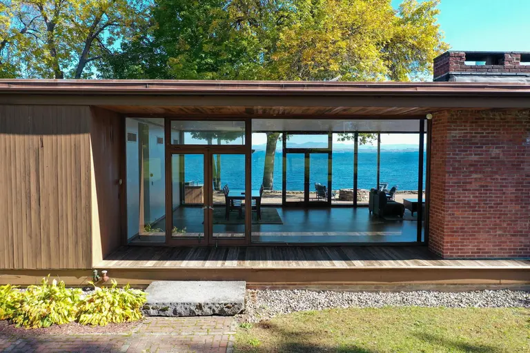 Asking $3.5M, this rare modernist Adirondack lake house was designed by Philip Johnson in 1948