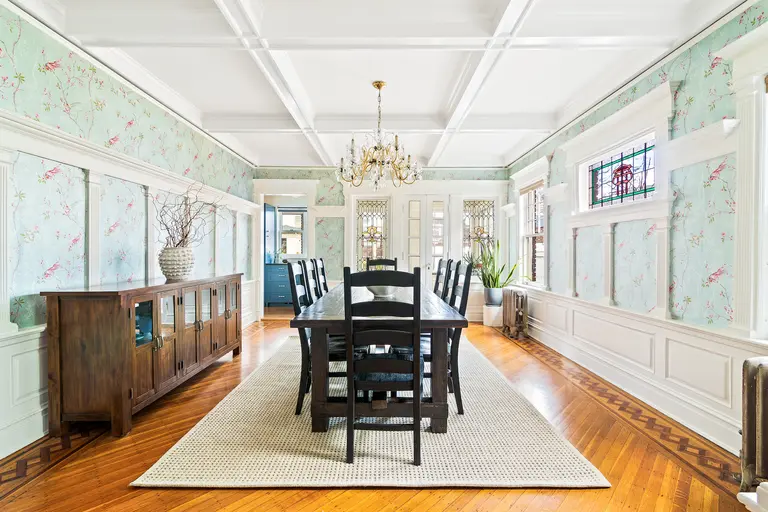 This $2M Ditmas Park two-family home is historic and updated, with four-car parking and a yard