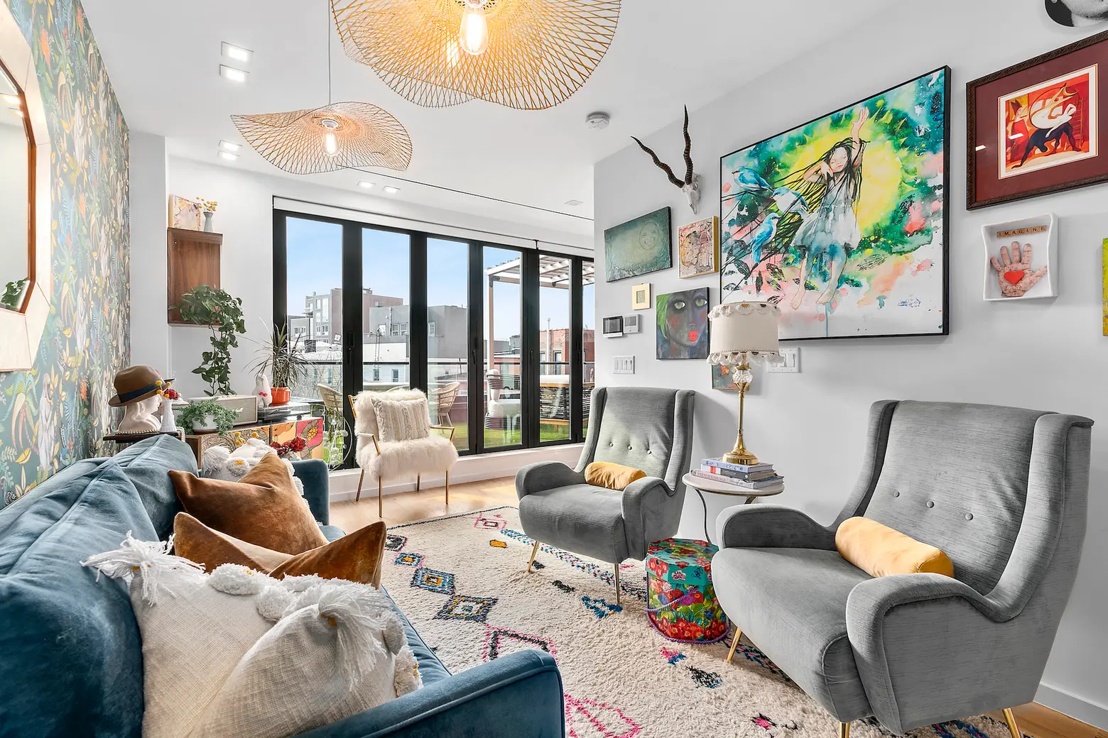 If you love pattern and color, this $1.5M Williamsburg condo is for you