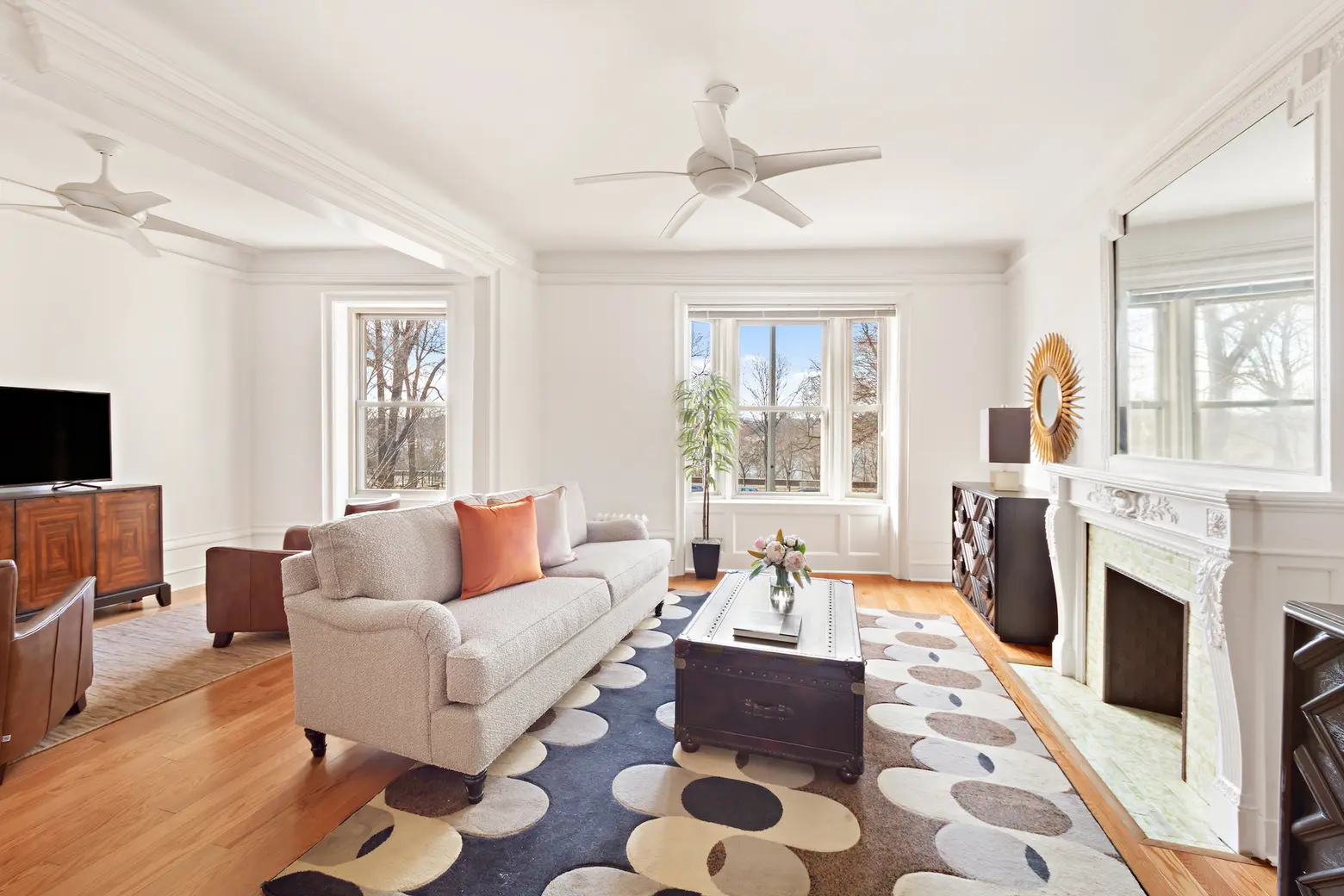Gaze upon Riverside Park from your bay window in this $1.8M Morningside Heights pre-war co-op