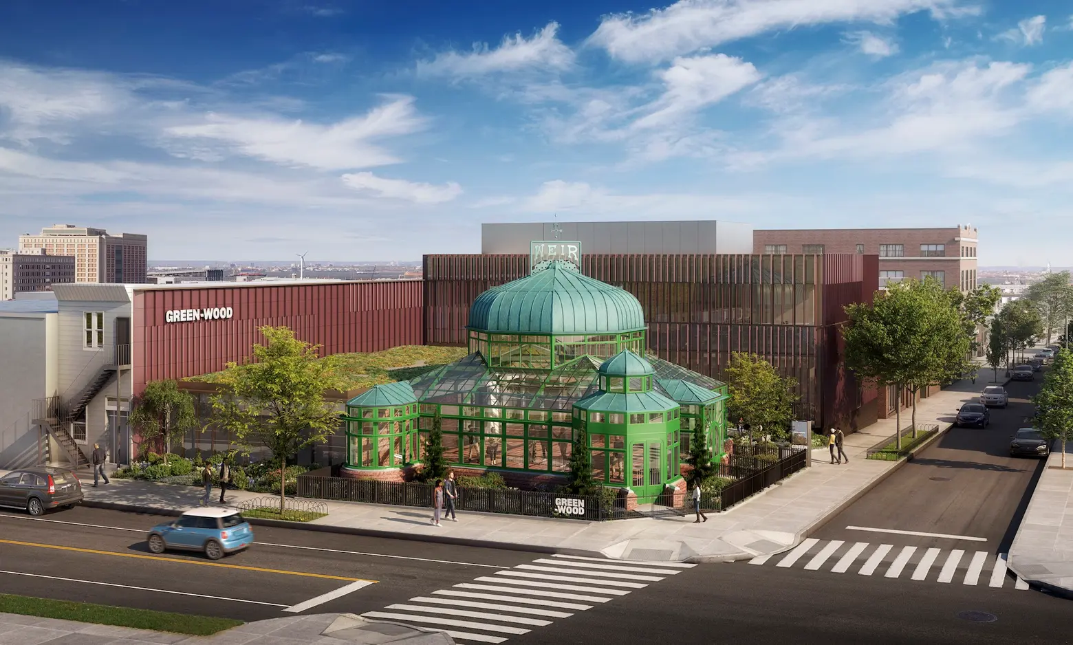 Green-Wood Cemetery’s $34M welcome center that wraps around historic greenhouse breaks ground