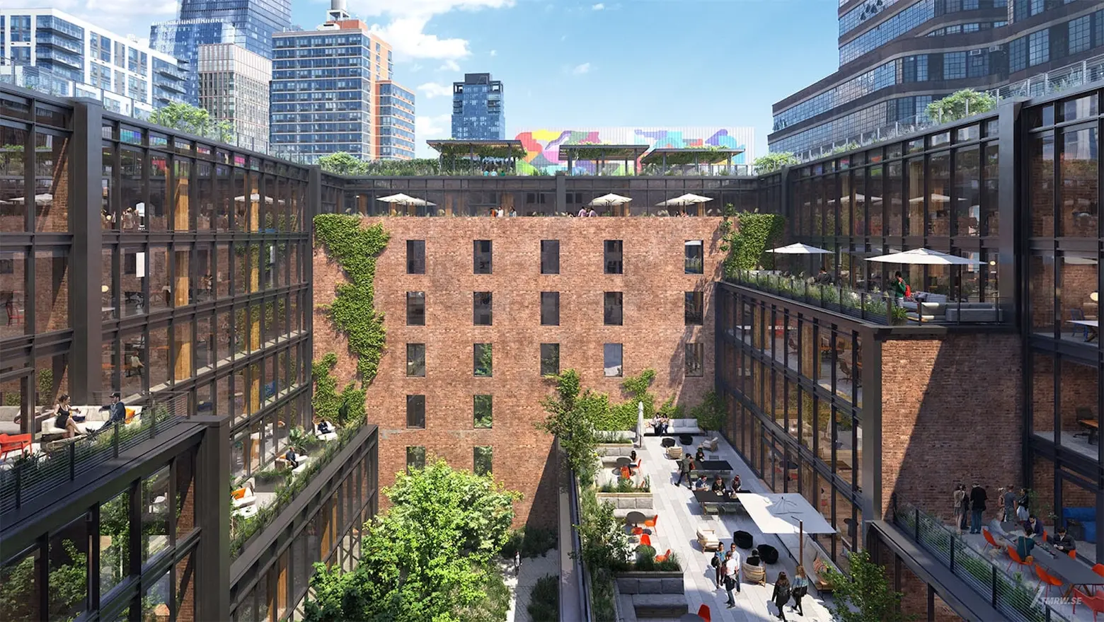 $1B office complex revamp of Chelsea's historic Terminal Warehouse tops out