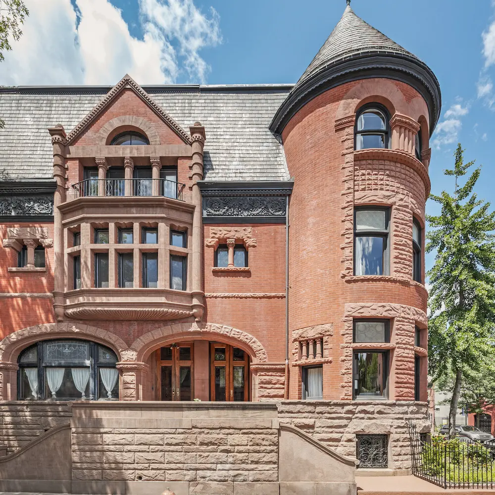 This $6.5M Montrose Morris-designed Clinton Hill corner mansion has a three-story round tower