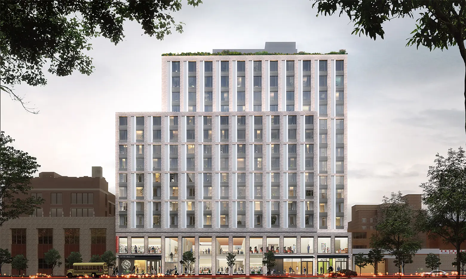 Live above Inwood’s new public library, from $397/month