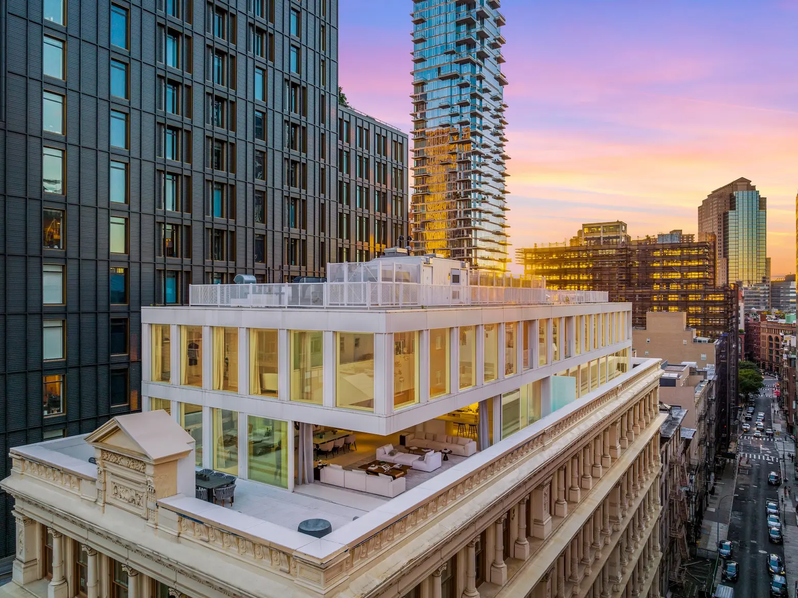 Designed by Shigeru Ban, this $12M Tribeca penthouse glows atop a historic neighborhood landmark