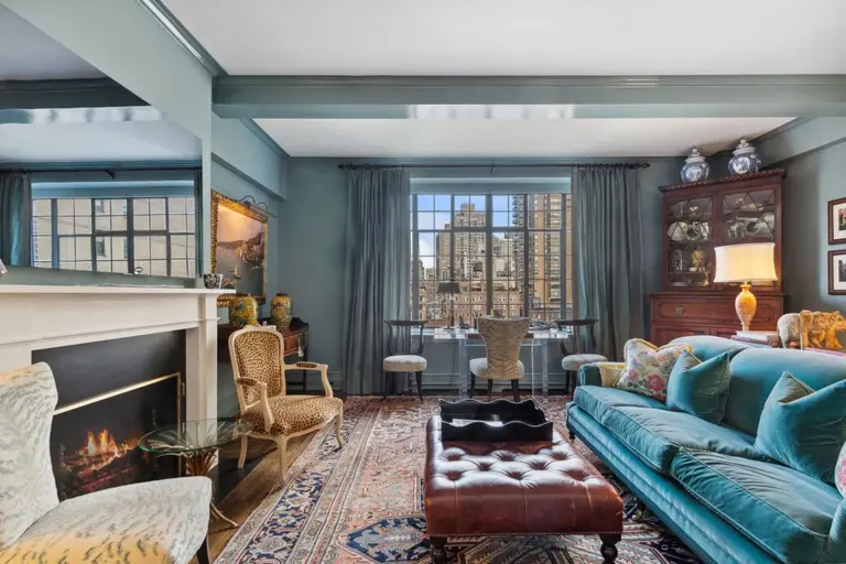 Tiffany-blue walls and de Gournay designs surround a $1M UES co-op with Deco-era glamour