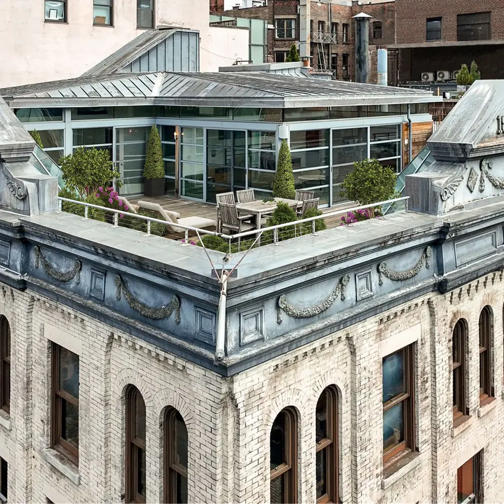 This $6M Tribeca loft has bedrooms surrounded by terrace and sky