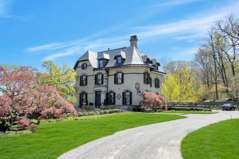 For $28.5M, own a designer’s Victorian Gothic mansion on 13 acres overlooking the Hudson River