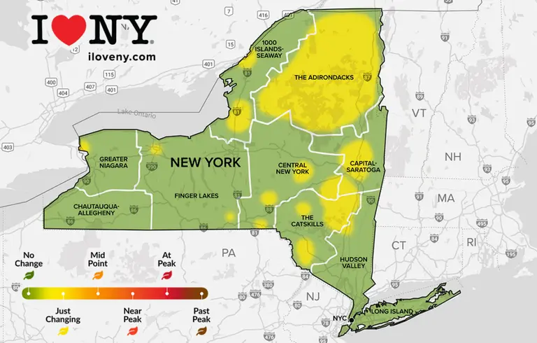 New York fall foliage: This map tracks the best time for leaf peeping