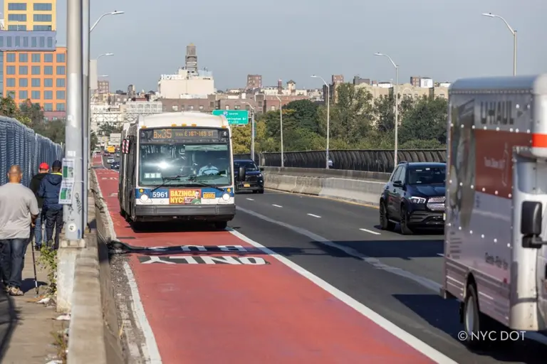 Washington Bridge dedicated bus and protected bike lanes now open