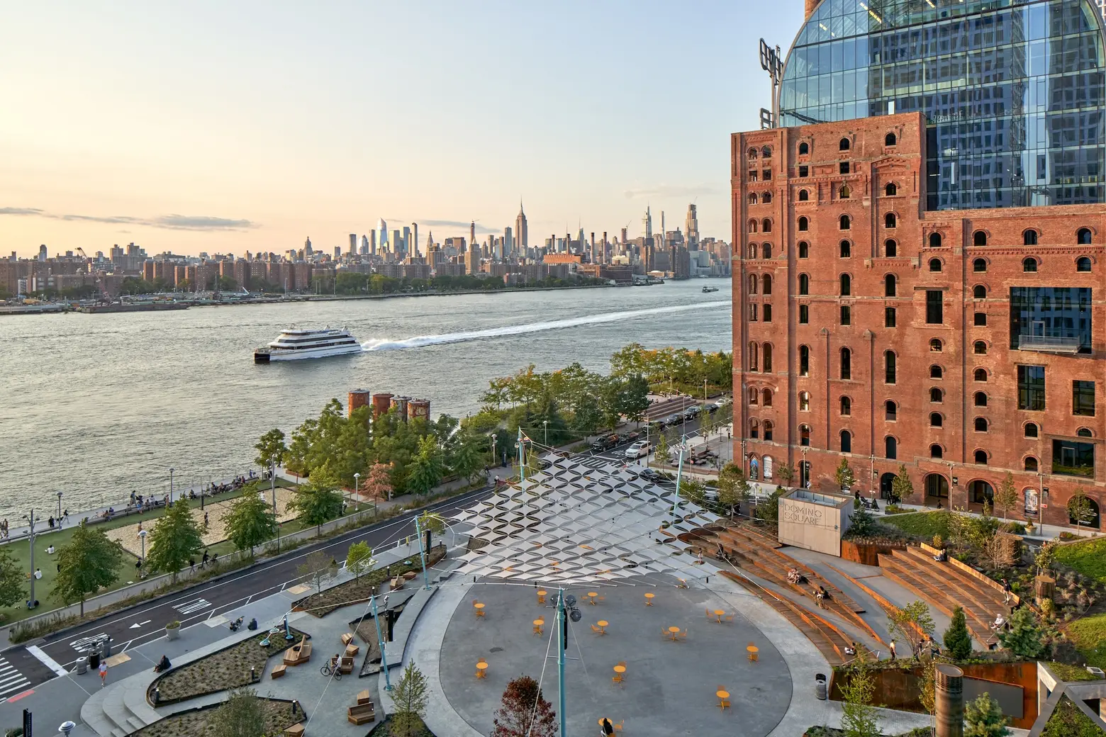 New public plaza Domino Square opens on the Williamsburg waterfront